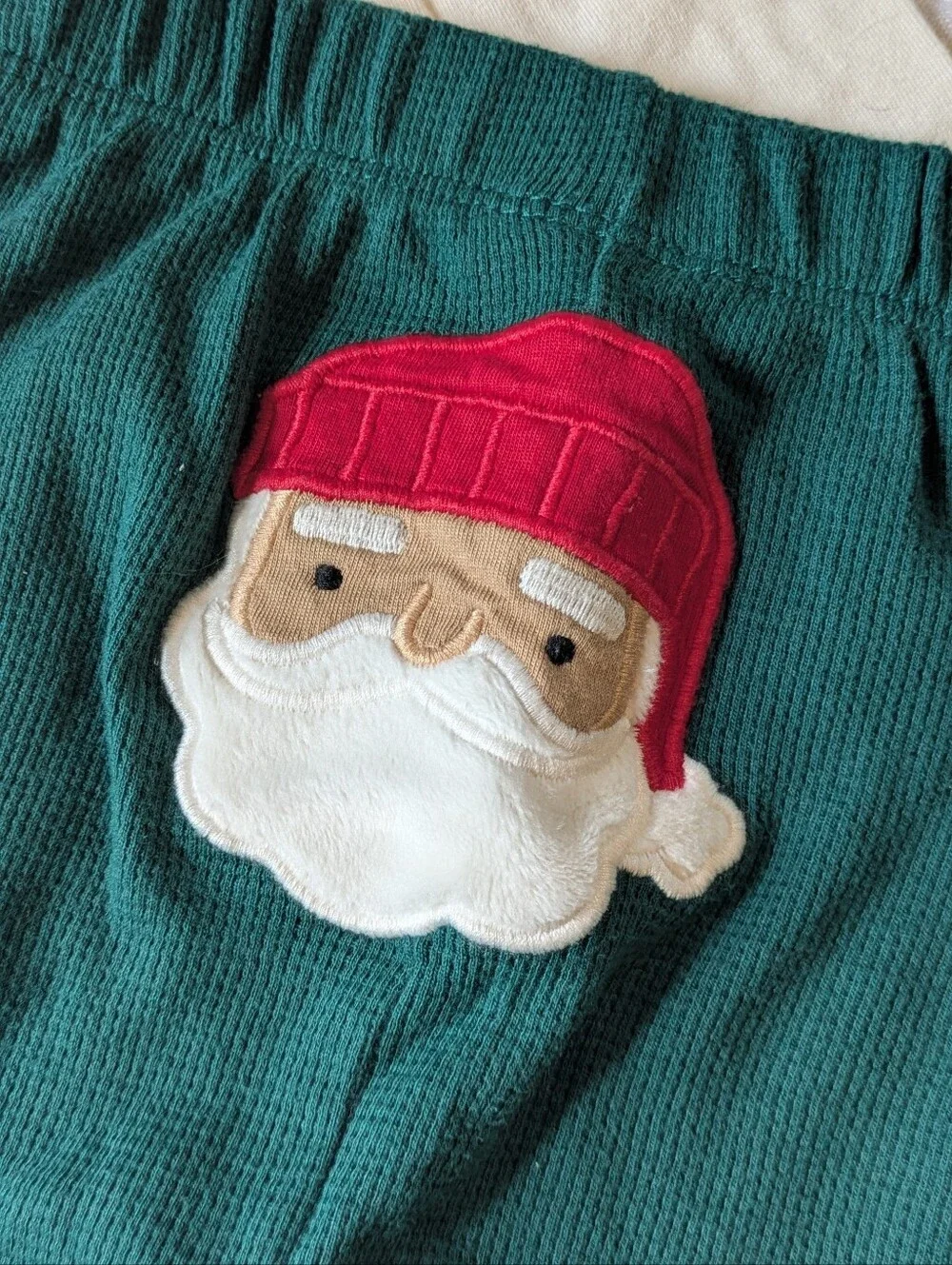 Carter's Green & Cream Holiday Bodysuit with Festive Stitching - First Christmas